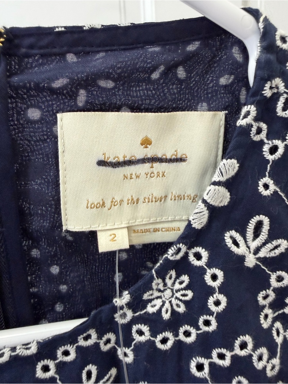 kate spade Navy and White Floral Ruffle Tie-Waist Mini Dress - Picture 5 of 5